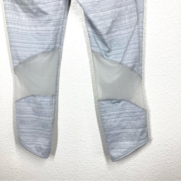 Athleta Leggings Chat to Town Gray Jacquard Mesh High Rise Cropped Workout Small - Picture 11 of 16